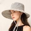 Summer Striped Sunshade Hat Women's Holiday Big Brim Sunscreen Fisherman Hat