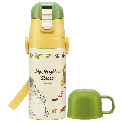 Hafif Paslanmaz Çelik Su Şişesi 350ml Komşum Totoro Kedi Otobüsü Çocuklar İçin Doğrudan İçme Bardağı İçme Bardağı Dahil Paslanmaz