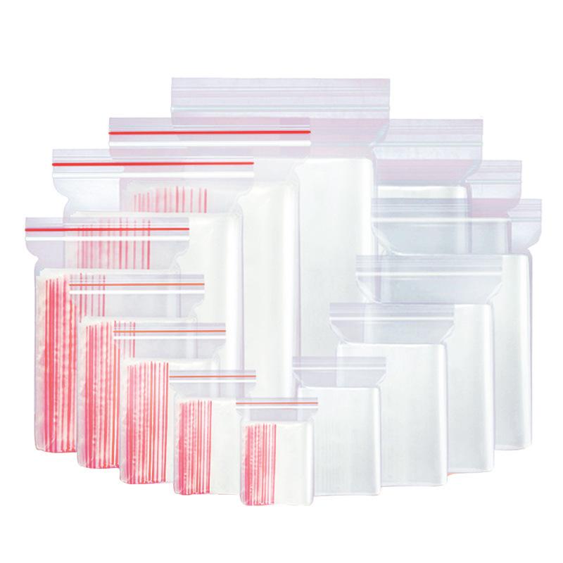Self-Sealing Transparent Plastic Storage Bags - Large, Medium, Small Sizes for Fresh-Keeping and Biological Samples