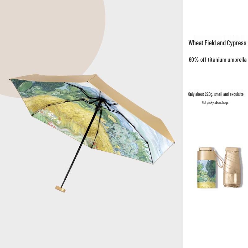 Know Parapluie Mini Plat Six Plis Haut de Gamme Protection UV Double Usage Pare-Soleil & Parapluie de Pluie