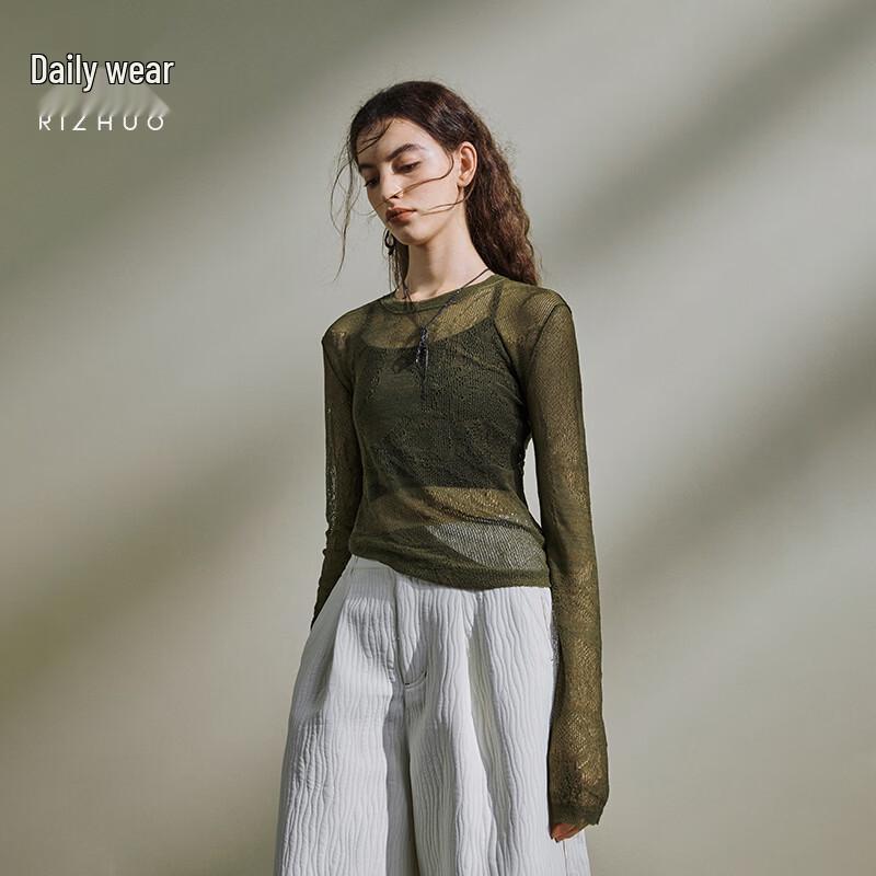 Women s Slim Mesh Knit Top M