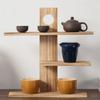 Chinese Style Desktop Storage Shelf Antique Tea Cup Display Shelf Retro Tea Set Rack  Office Use