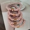 5PC European and American Cream Heart High Elasticity Hair Ties for Women Girls Ponytail Holder Hair Rings Rope Accessories