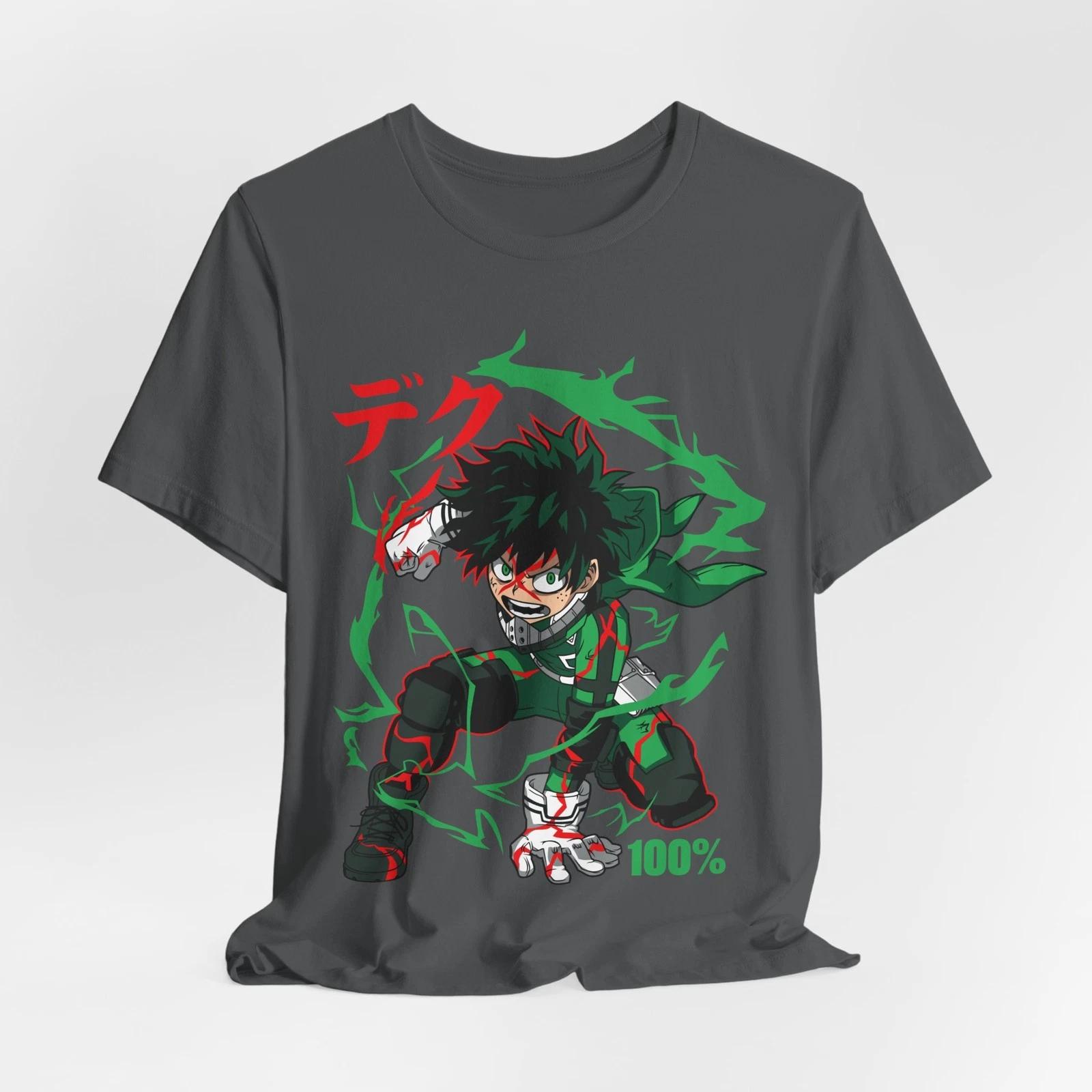 Custom My Hero Academia Green Lightning Hero | Anime Action Character Tee M