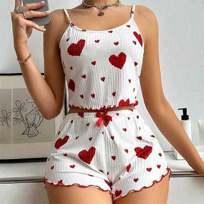 Pyjama d'été sexy à bretelles pour femmes, ensemble de vêtements de détente, vêtements d'intérieur pour femmes, bretelles, shorts, pyjamas pour femmes européennes et américaines
