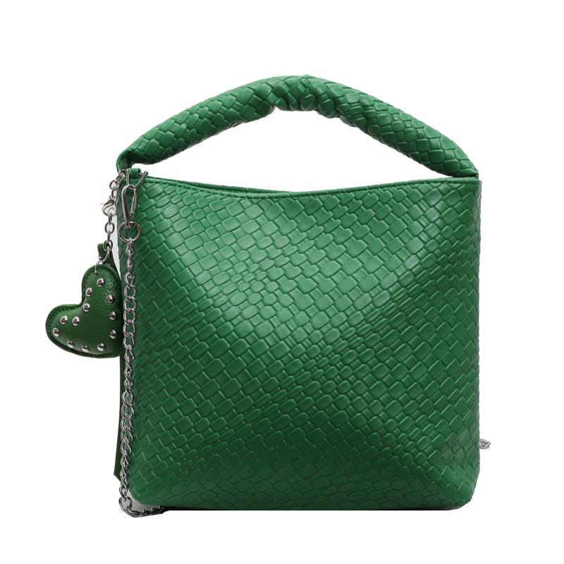 New woven women's bag portable women's bag fashionable simple texture shoulder crossbody small square bag chain bag tide