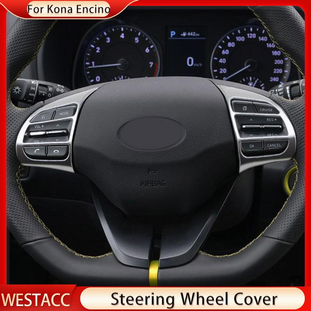 2 stücke Auto Lenkrad Abdeckung Rahmen Trim Insert Aufkleber für Hyundai Kauai Kona 2017 2018 SUV Auto