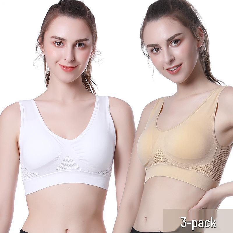 Ahh Genie Breathable Mesh Sports Bra - No Wire, Plus Size Women's Yoga and Fitness Bra