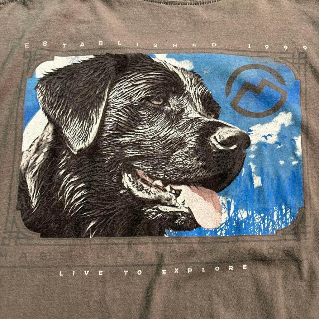[USED] 7TSM2 MAGELLAN Dog Back Print Short Sleeve T-shirt, Used Clothing