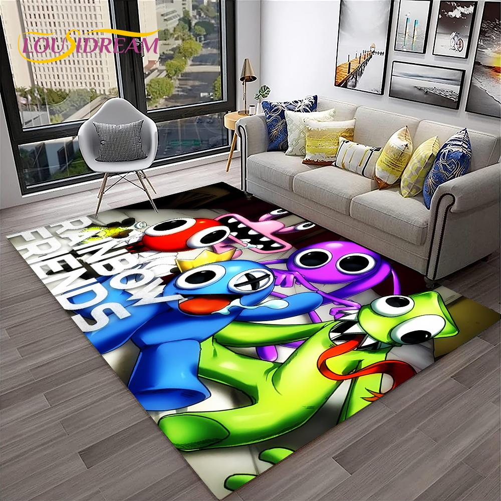 Game R-Rainbow Friends Cartoon  Area Rug,Carpet for Home Living Room Bedroom Sofa Doormat Decor,kid Play Non-slip Floor Mat Gift