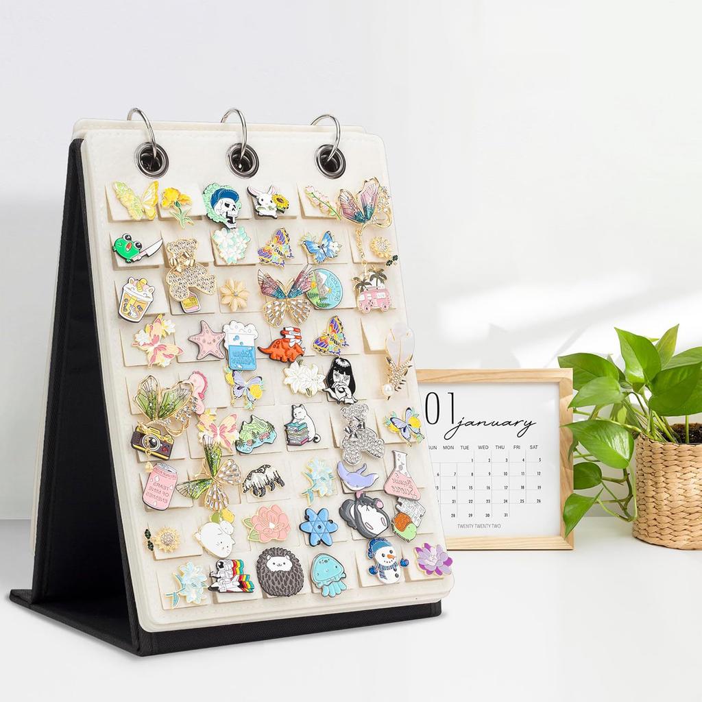 Eleganter geformter Filz-Ausweishalter Grad drehbar Mehrschichtige Broschen-Organizer Heimaccessoire Dekoration zur Verwendung