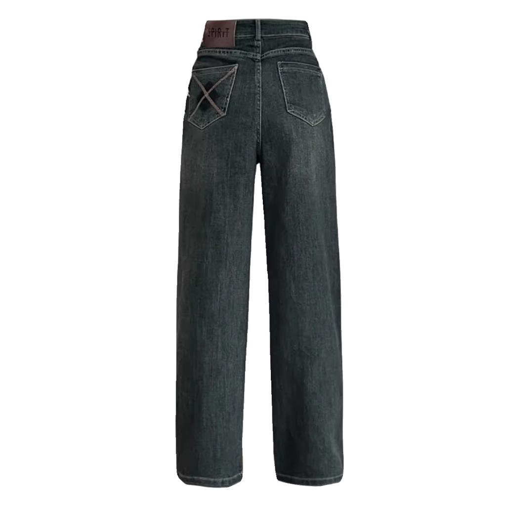 Retro High Waisted Wide Leg Jeans for Women In Autumn and Winter Straight Leg Jeans