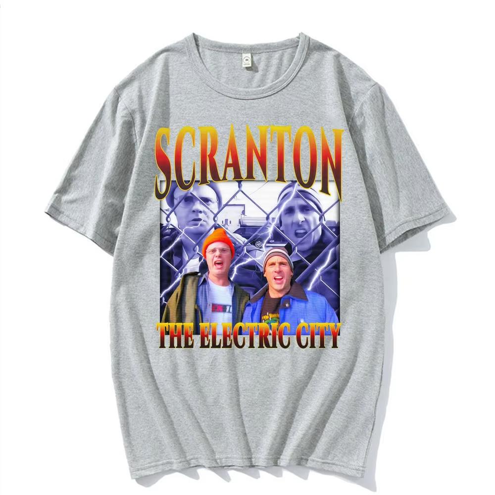 Funny Scranton The Electric City Vintage 90s Movie T Shirts Mens Clothing Fashion Classic Tshirt Cotton Comfort Casual T Shirt