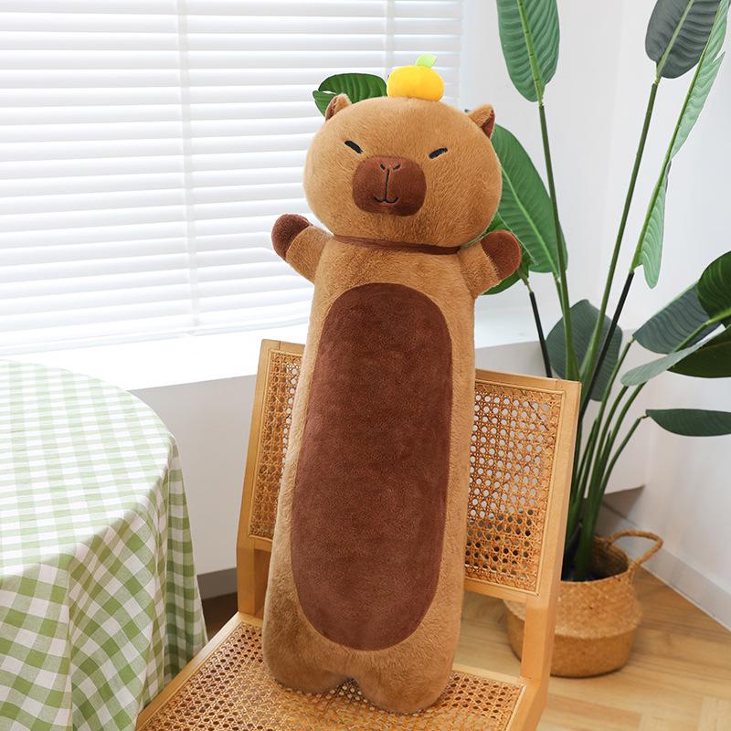 

Long Capybara Plush Pillow - Orange Sleeping Doll 55cm 0.35kg