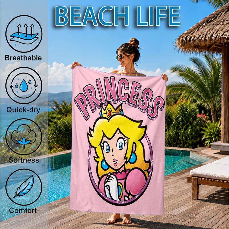 Princess Peach Adventure Beach Towel, Microfiber Beach Towel, Perfect For Pool, Beach, Travel, Home Decor Beach Party Fan Gifts