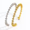 Adjustable Geometric Shape Stainless Steel Bracelet for Women - Simple, Fashionable, Open Design