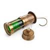 Hanging Kerosene Oil Lantern Lamp Made of Brass for Camping Ship Tent Green Glass