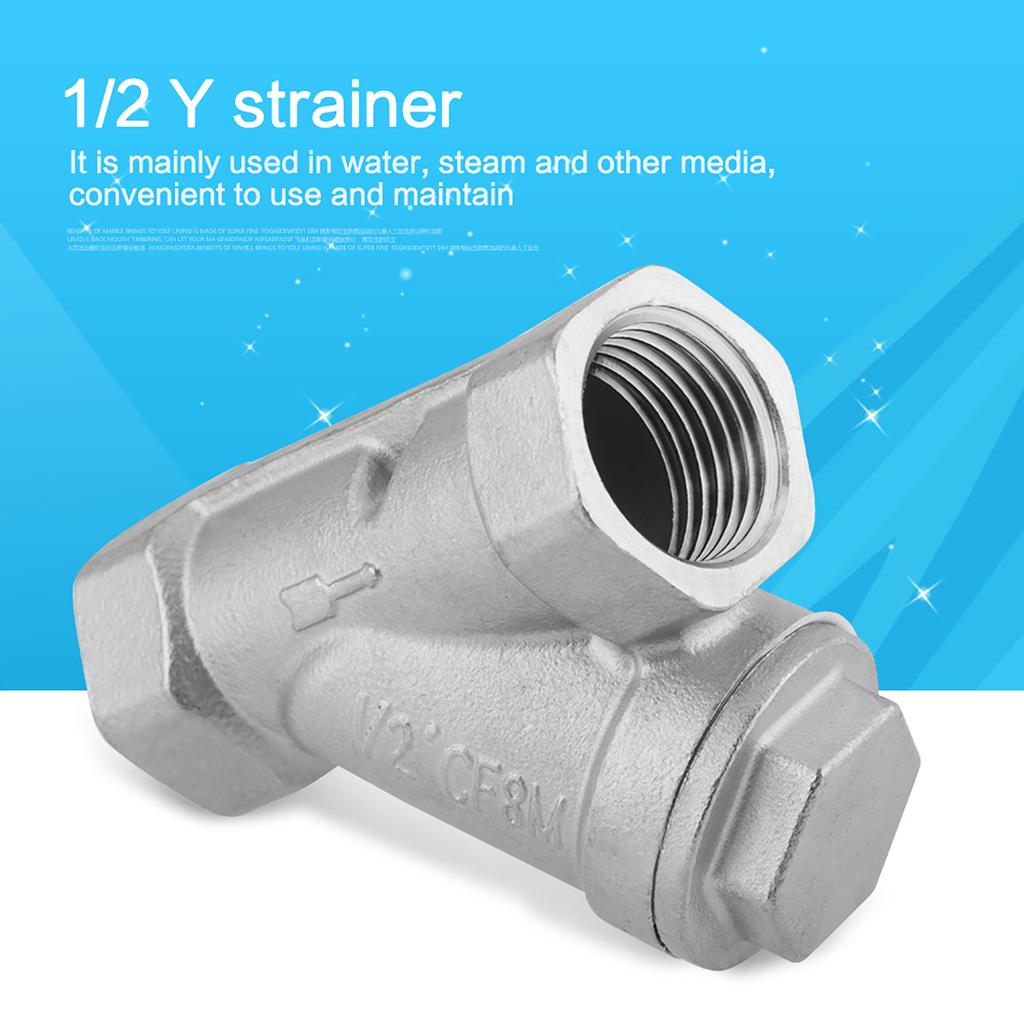 DN15 12" PT Thread Stainless Steel Y Type Strainer Pump Filter for Water Gas