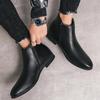 Fashion Luxury Brand Mens Ankle Boots High Quality Black Leather Comfy Chelsea Men Boots British Style Leisure Walk Leather Casual Shoes