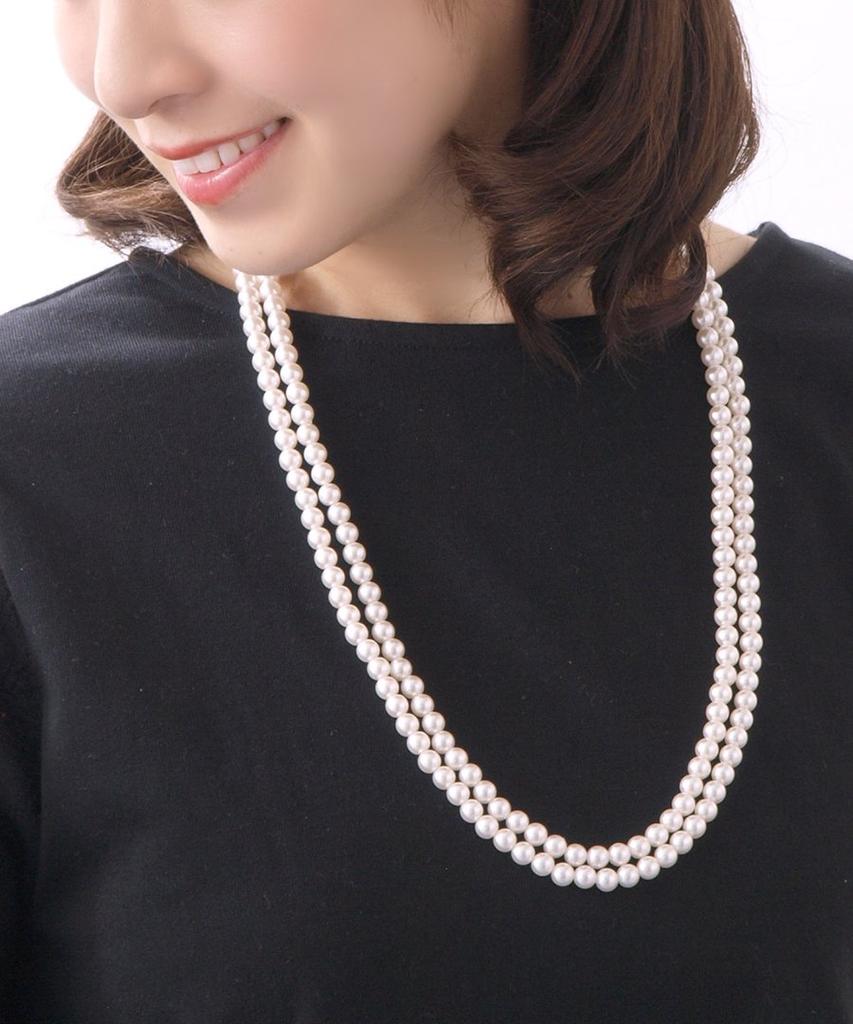 [VINGTAINE] VINGTAINE Pearl Necklace, Long, 7mm, for Entrance Ceremonies, Graduation Ceremonies, etc. A sophisticated, simple, cute, and stylish gift