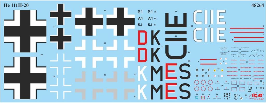 ICM ICM Druhá světová válka Německá armáda bombardér Heinkel Plastový model 48264 1/48 He111H-20
