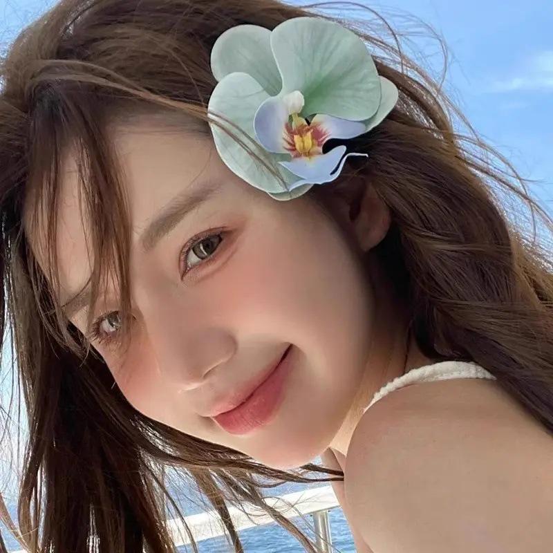 Butterfly Orchid Flower Hair Clip for Women - Side Bangs Clip with Free Shipping