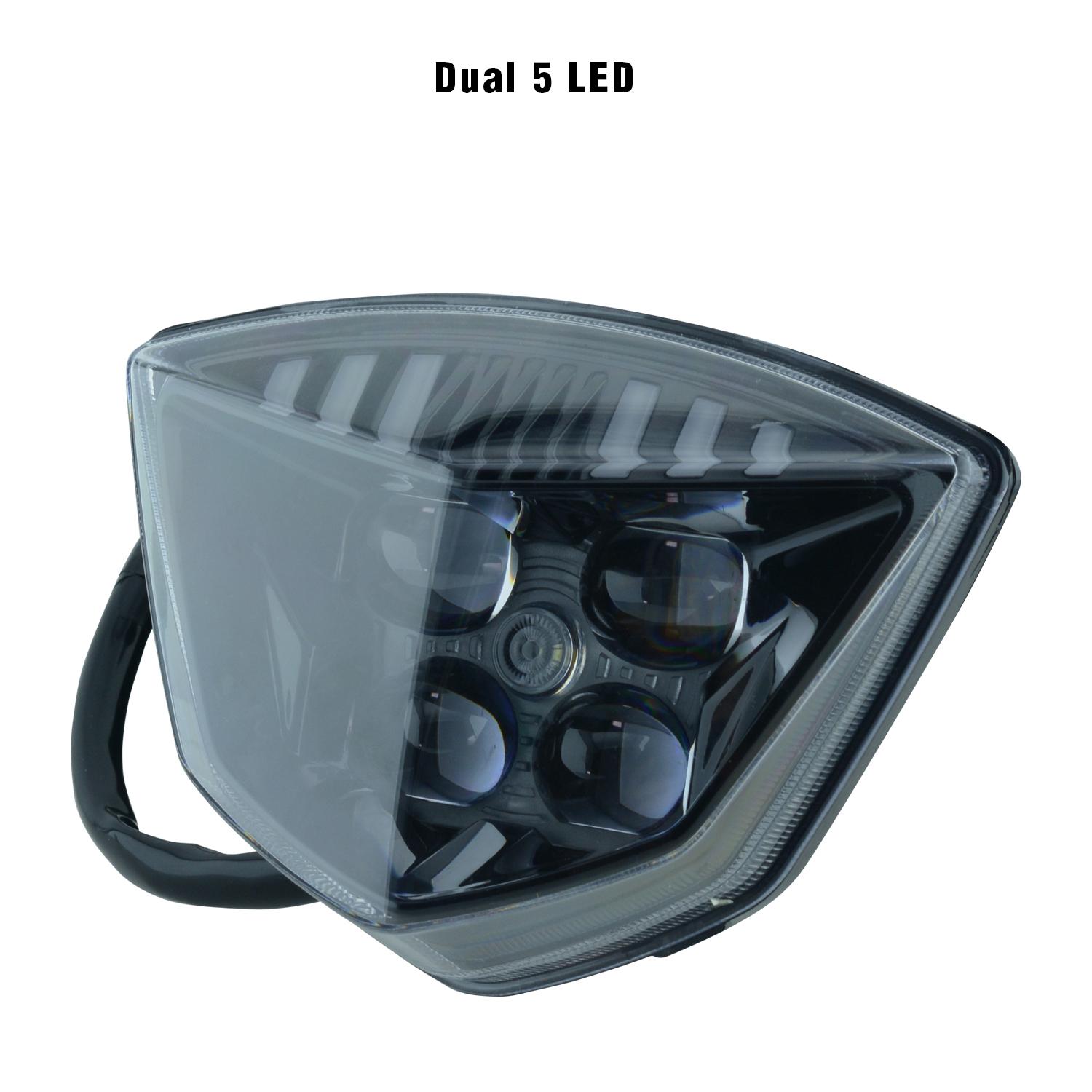 MCHMFG Motorcycle Crystal LED Headlight Headlamp For GASGAS - EC Enduro Motorcycle Dual 5 LED