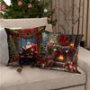 Neue Weihnachts-Kissenbezüge Wohnzimmer Bedruckte Dekokissenbezüge Nordische Weihnachts-Kissenbezüge