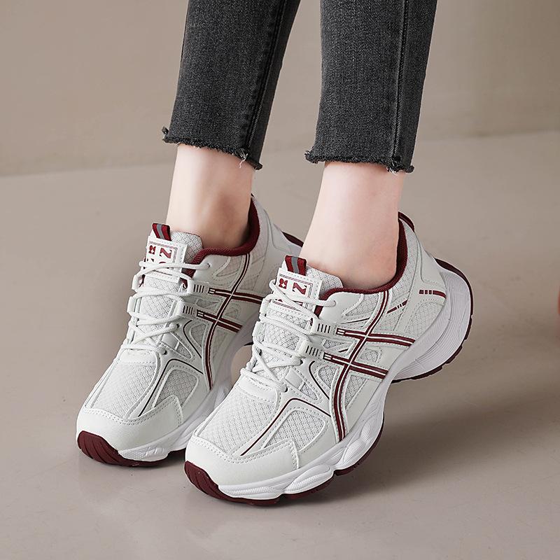 Platform dad shoes women's 2025 autumn new breathable mesh niche versatile casual student running sneakers