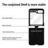 For Samsung Galaxy Z Flip7 FE 5G/Z Flip6 5G Case Skin-Touch Ring Holder Kickstand PC Phone Cover with Rear Screen Film