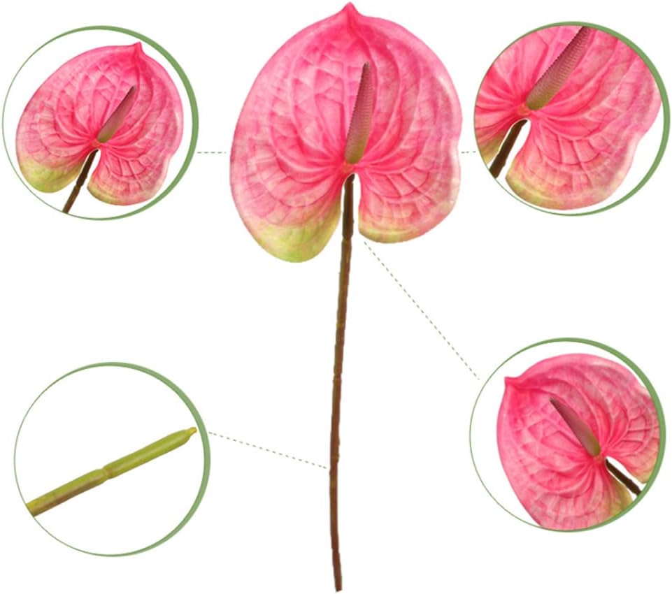 3D Printing Latex Artificial Anthurium Lily Flowers Permanent Flower Fake Flowers for Home Decoration Wedding Bridal Bouquet
