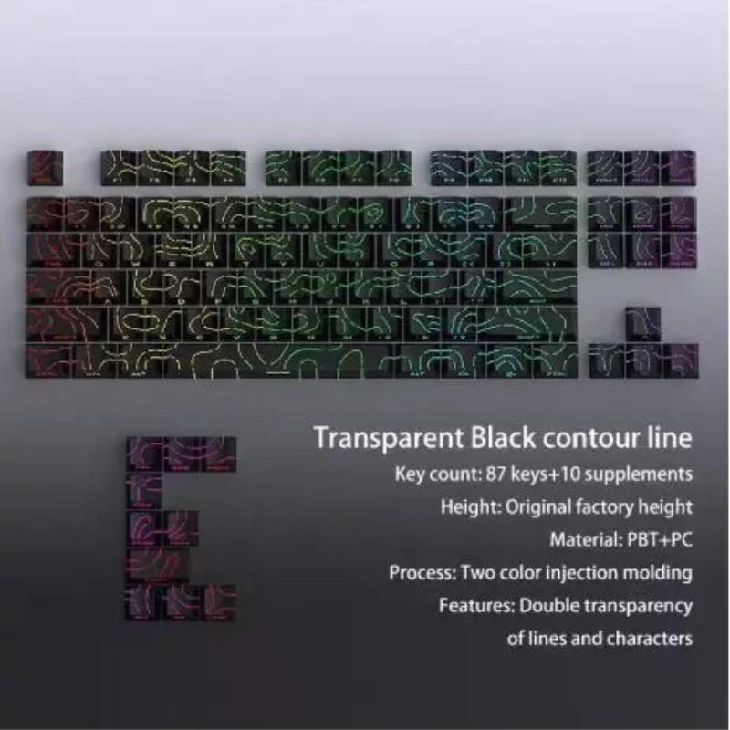 Xiaomi 134 Keys Blue Contour Side Print RGB Backlit Keycaps Double Shot PBT Keycaps Cherry Profile for MX Switches Mechanical Keyboard