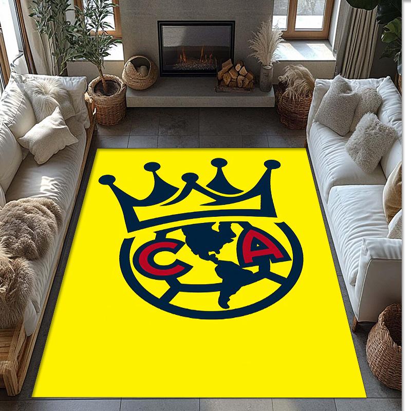 Club America Printed Crystal Velvet Area Rug, Soft Anti-Slip Water Absorbent Floor Mat for Living Room Bedroom