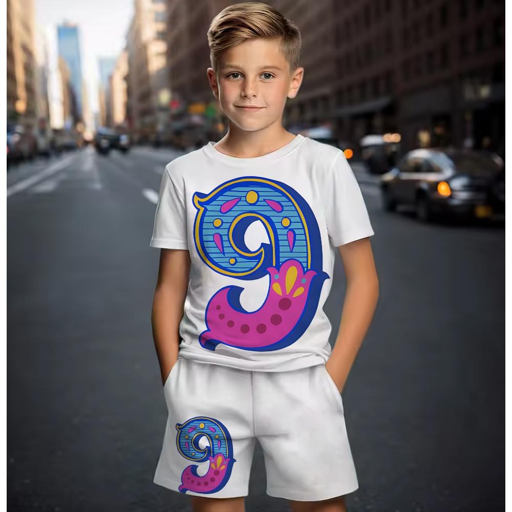 Cartoon Printed Children's Set 3D High Street Daily Casual Clothing Short Sleeved Shorts Fashion New Spring/summer Sportswear