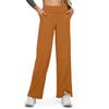 Women's Casual High-waisted Straight-leg Pants, Loose Pocket Yoga Pants