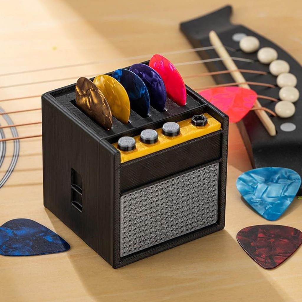 Gitarrenplektrum-Displayhalter Retro PLA-Material 3D-Druck Gitarrenplektren Aufbewahrungsbox Plektrumhalter Für Gitarristen Musikliebhaber