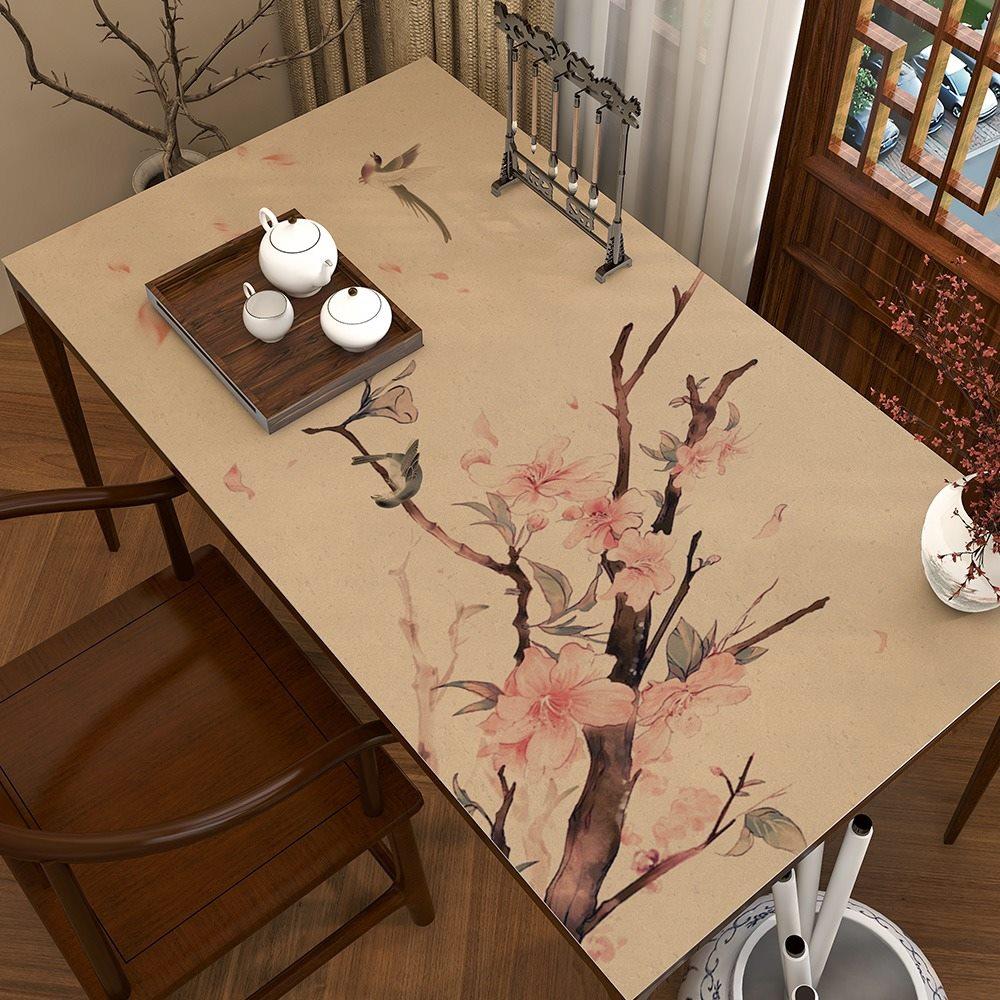 1pcs New Chinese calligraphy desk mat, learning desk mat, waterproof and oil resistant, Chinese style desktop protection mat
