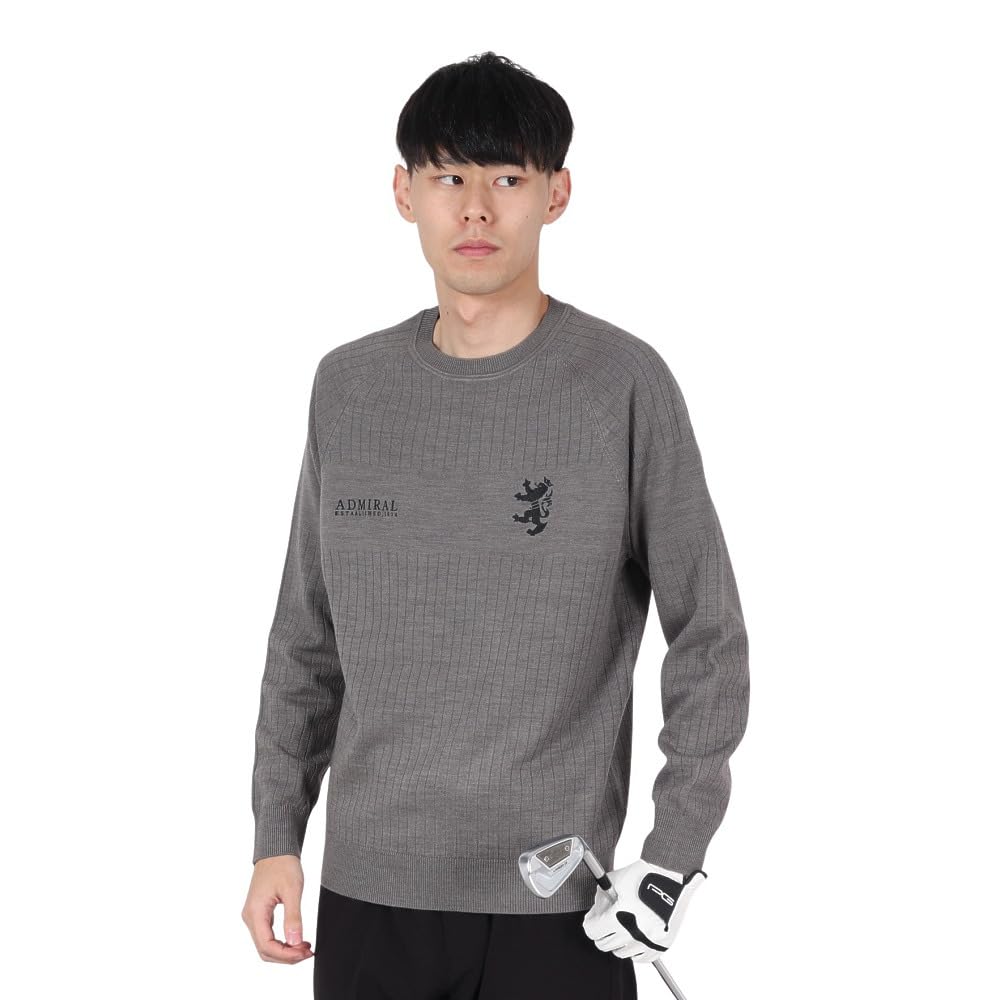 

Admiral Golf ADMA472 Men s Big Rampant Crew Neck Sweater, Gray