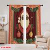 2Pcs,2D Plane Printing Curtains Digital Printed African Santa Claus Christmas Ornaments (4) Polyester Easy Install (Without Rod)