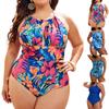 Womens Plus Size Swimsuit Bathing Suit Tummy Control Keyhole Ruched Maternity Swimwear