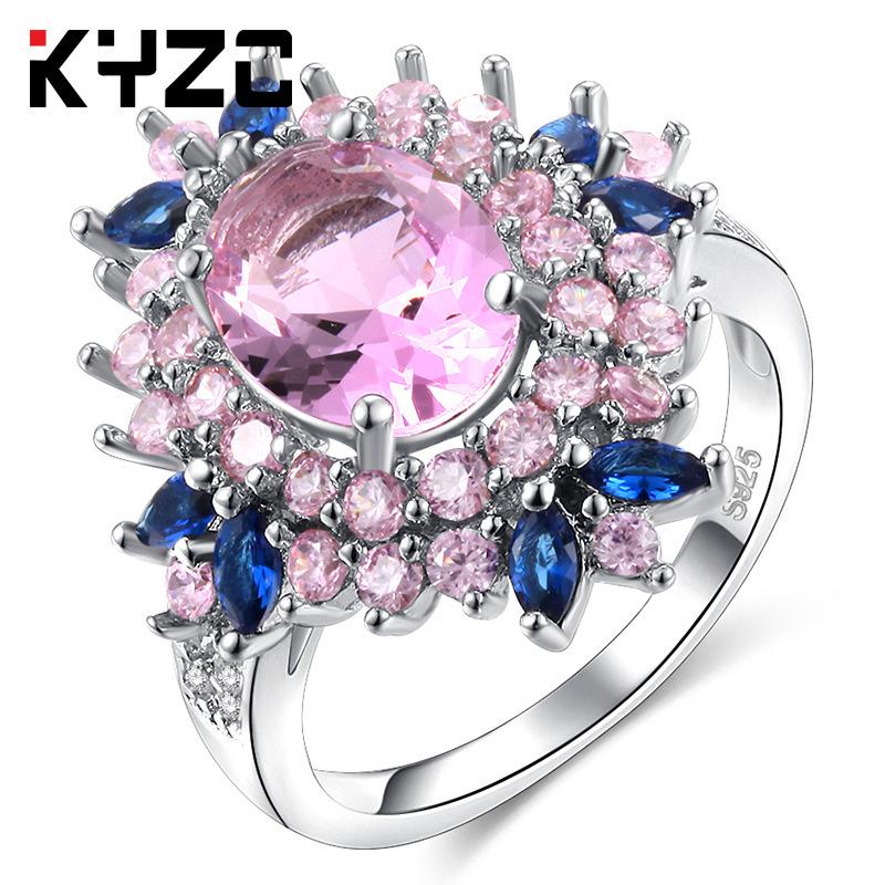 Accessories Colored Flower Zircon Ring Aaa Zirconium Diamond Ring Ring Ring, Ornament