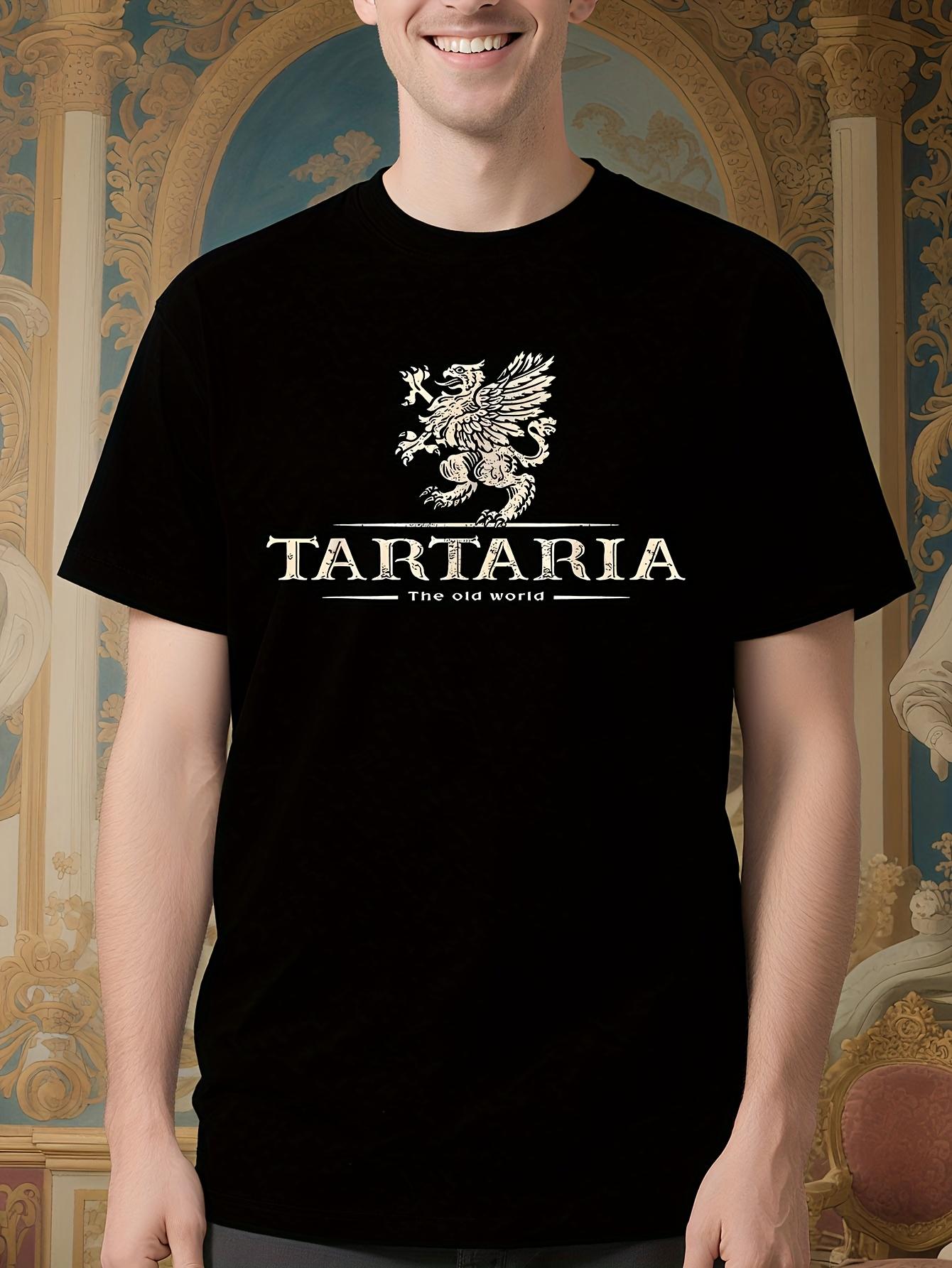 Tartaria Vintage Celtic Lion Graphic Tshirt - Black Tee w... XL