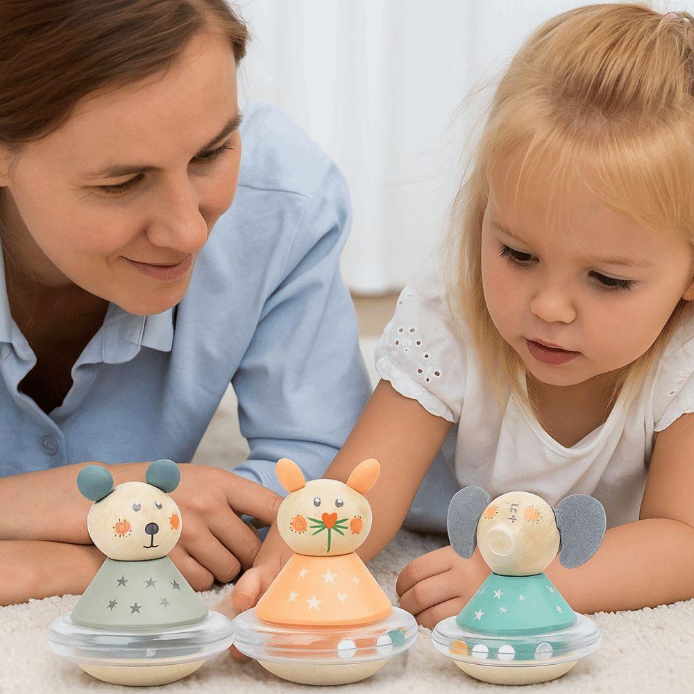 Crafts Wooden Tumbler Doll Toy Doll Elephant Tumbler Toy  Children Girls Boys