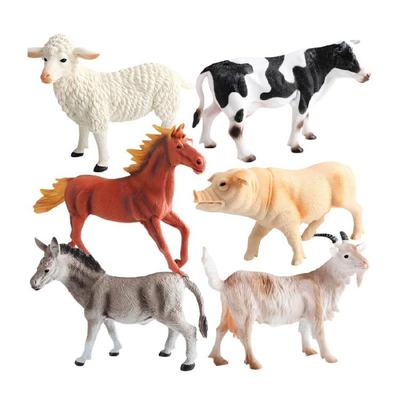 6PCS Detailed Farm Animal Figures Children Safe PVC Educational Toy for Boys Girls Cake Toppers Scene Decoration