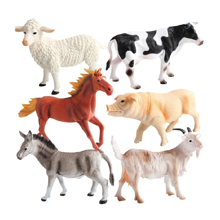 

6PCS Detailed Farm Animal Figures Children Safe PVC Educational Toy for Boys Girls Cake Toppers Scene Decoration 1