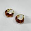 Light Luxury Vintage Women's Earrings Autumn Winter Amber Ear Stud Amber Color Earrings  Women