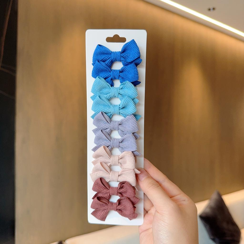 4/6/10Pcs Baby Bows Hair Clip For Kids Girls Hairpin Solid Color Hairpins Barrettes Handmade Headwear Hair Accessories