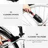 Kit di 3 spazzole per la pulizia della bicicletta, strumento per la pulizia della catena, spazzola per pneumatici per bici da corsa, kit di lavaggio rapido per la pulizia della bicicletta
