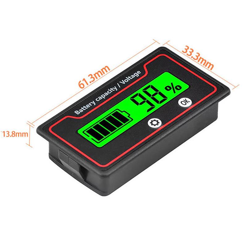 Car Battery Charge Level Indicator 12V 24V 36V 48V 60V 72V Lithium Battery Capacity Meter Tester Display Led Tester Voltmeter