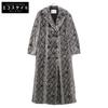 60853-8674 Black X White Snakeskin Print Soutien Collar Coat Coat 38 blackUsed
